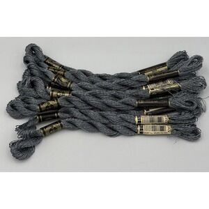 DMC Metallic Pearl Embroidery Floss Thread Lot 10 Skeins Gray Blue 5317 25m
